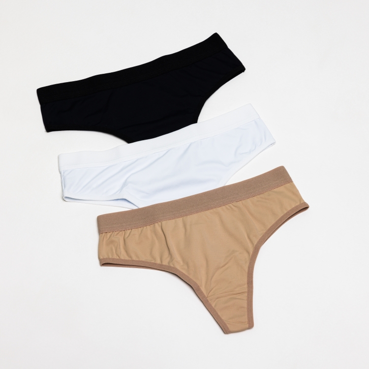 Kit Calcinhas Fio Poliamida Lisa El Stico Largo Ilumine Lingerie