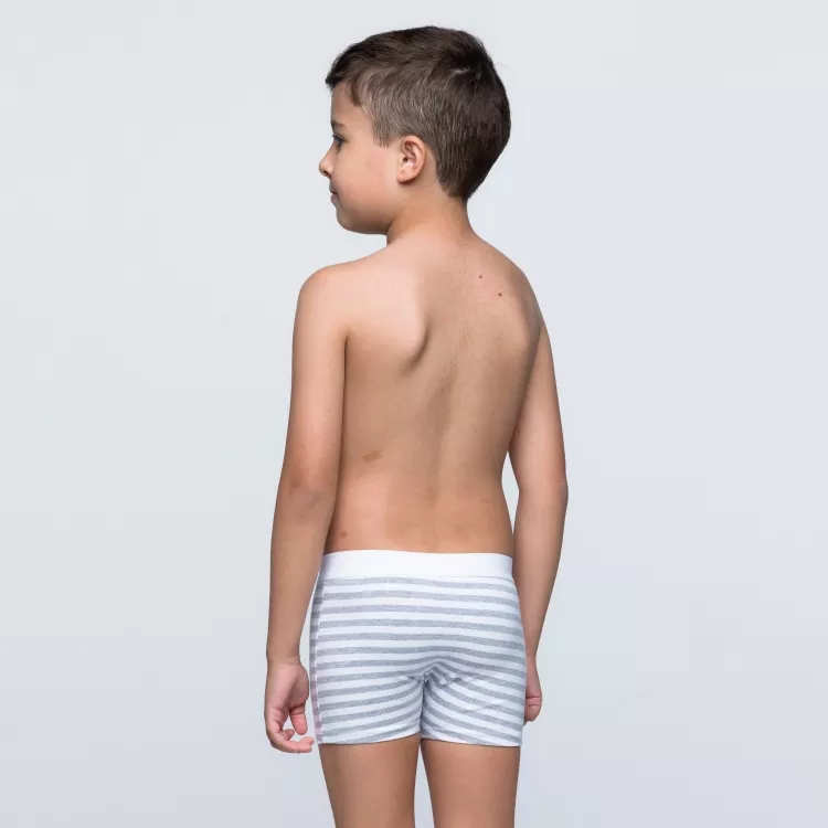 Cueca Boxer Infantil De Algodão Listras Com Elástico
