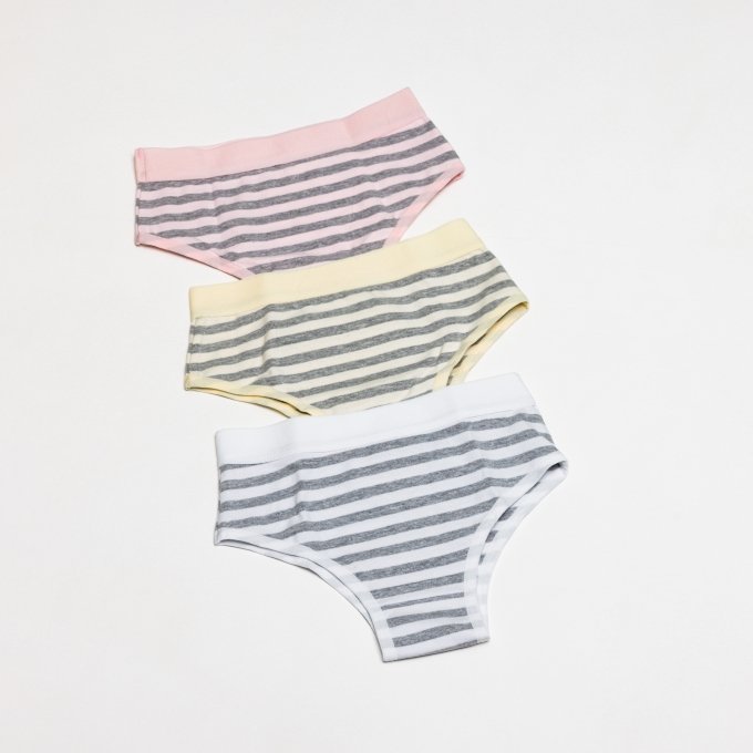 Kit Com 3 Calcinhas Infantil Algodão Conforto