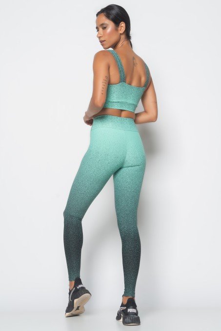Conjunto Legguing e Top Sem Bojo Jacquard Degradê Fitness