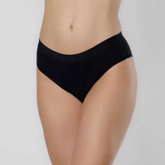 Calcinha algodão canelado modelo tanga elástico sustentação