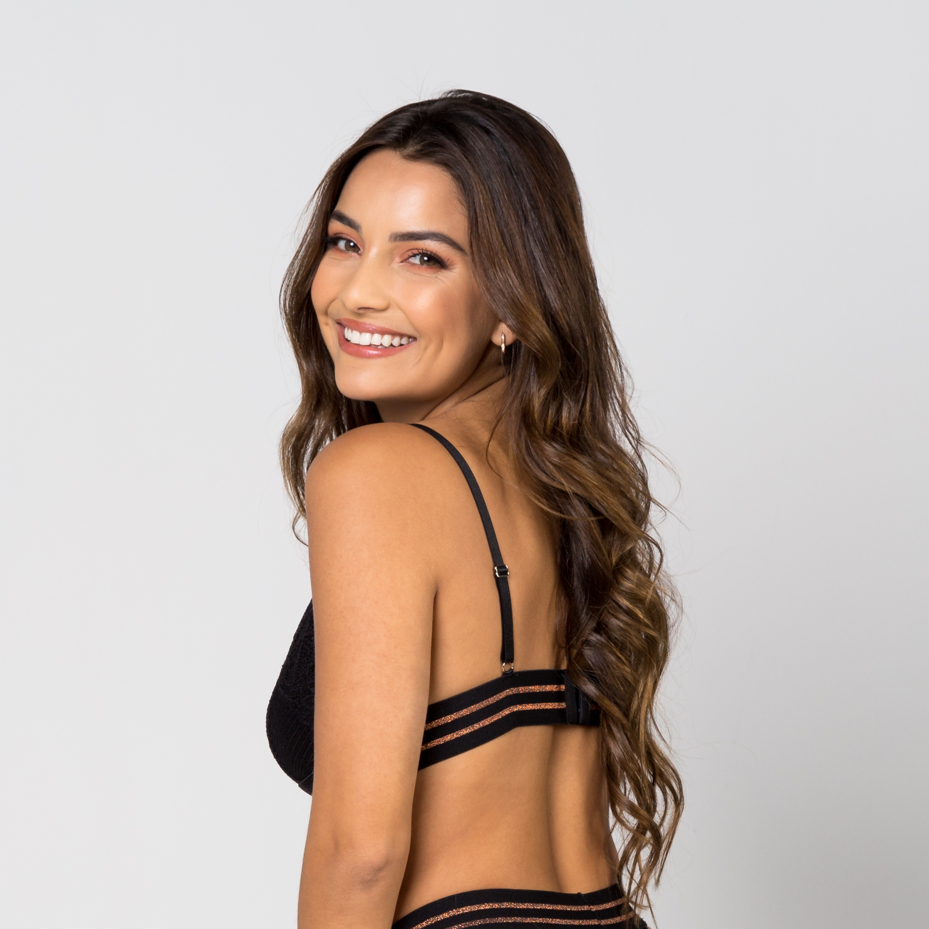 Sutiã Sem Bojo Renda Elastic Band Stripes - Preto - Ilumine Lingerie