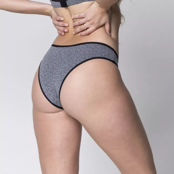 Calcinha Midi Poliamida Estampada Com Viés - Coala